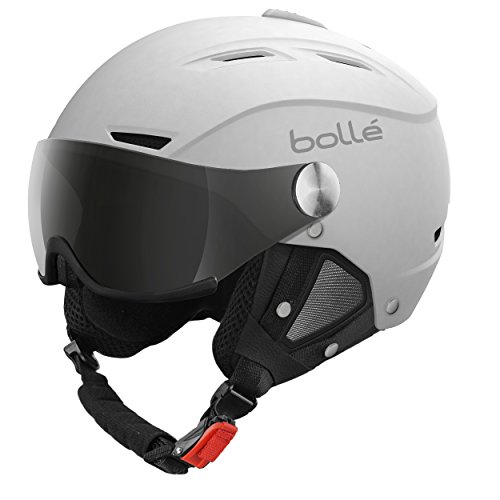 Bollé Backline Visor Cascos de Esquí, Unisex Adulto, White Matte/Silver Gun, 56-58 cm