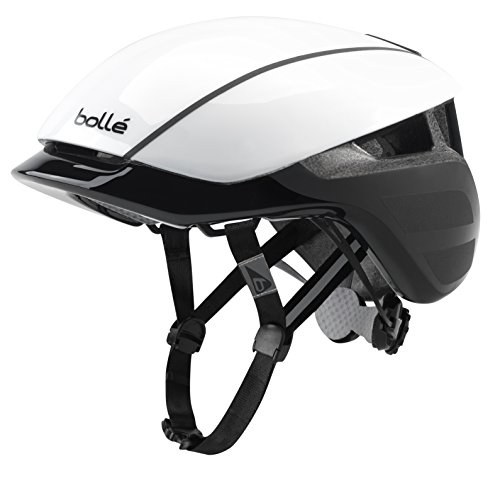 bollé Messenger Premium Cascos Ciclismo, Unisex Adulto, White Black Shiny, Medium 54-58 cm