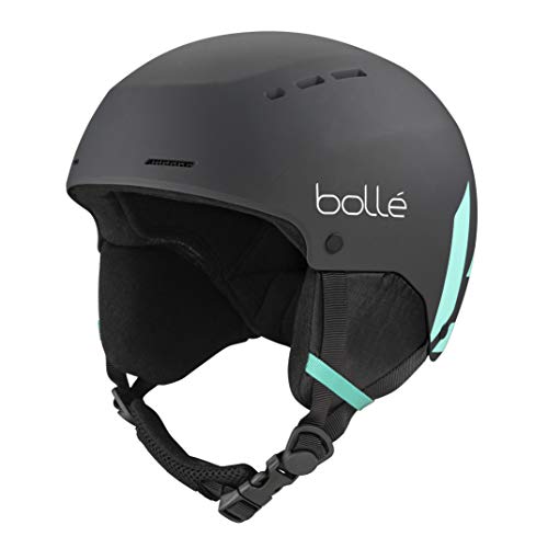 Bollé Quiz Cascos de esquí, Juventud Unisex, Black Green Matte, 49-52 cm