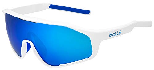 bollé Shifter Sunglasses, Shiny White/Brown Blue, Large Unisex-Adult