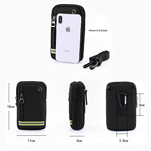 Bolsa Compacta de Hombro Cintura Cinturón Bolsillo Funda Riñoneras Bolso Pequeño para Herramientas Pequeñas Bandolera Hombre Deporte Camping Viaje Senderismo Cartera Aire para iPhone Samsung Xiaomi