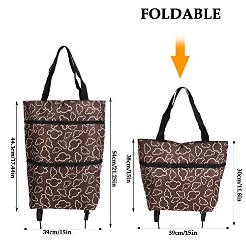 Bolsa de Compras Plegable con Ruedas, Carrito de la Compra Reutilizable, 2-1 Carrito y Bolsa de Gran Capacidad para Supermercado