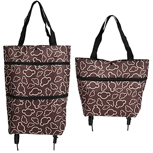 Bolsa de Compras Plegable con Ruedas, Carrito de la Compra Reutilizable, 2-1 Carrito y Bolsa de Gran Capacidad para Supermercado