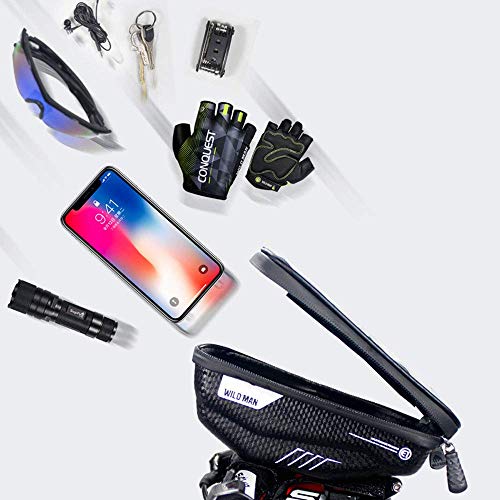 Bolsa para manillar de bicicleta, soporte para teléfono de bicicleta, impermeable bolsa de tubo frontal superior para bicicleta, para iPhone 12 11 Pro Max XS XR X 8 Plus smartphone por debajo de 6.5''