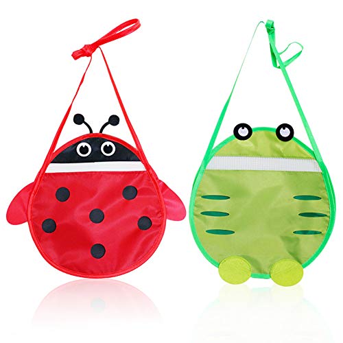 Bolsa Playa Bolsa Juguetes Para Niños La Bolsa Playa Shell QSXX se Utiliza Para Bocadillos y Juguetes Lugares Viaje o Compras, Bolsa de Playa Multiusos con Forma Animal Lindo (Rojo y Verde)