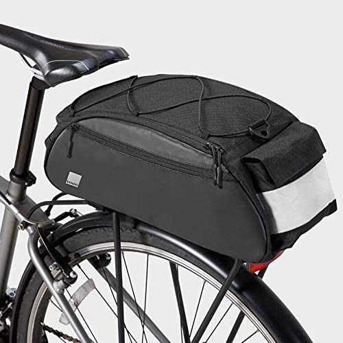 Bolsa Trasera Bicicleta 10L, Bolsa de Bicicleta Bicicleta del Asiento Trasero del Tronco Bolsa Multifunción Bolsa de Equipaje Para Ciclismo Viaje con Cinta Reflectante