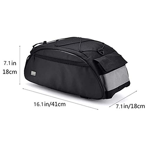 Bolsa Trasera Bicicleta 10L, Bolsa de Bicicleta Bicicleta del Asiento Trasero del Tronco Bolsa Multifunción Bolsa de Equipaje Para Ciclismo Viaje con Cinta Reflectante