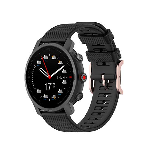 BoLuo 22mm Correa para Polar Grit X /Vantage M,Correas Reloj,Bandas Correa Repuesto,Silicona Reloj Recambio Brazalete Correa Repuesto para Polar Vantage M2/Garmin Venu 2/Vivoactive 4 (negro)