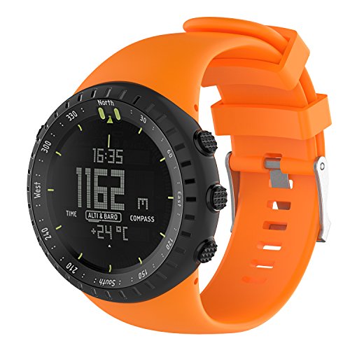 BoLuo Correa para Suunto Core All Black,Bandas Correa Repuesto,Correas de Reloj,Silicona Reloj Recambio Brazalete Correa Repuesto Strap Wristband para Suunto Core All Black Watch Accessories (naranja)