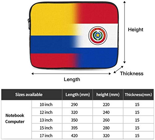 BONRI Colombia and Norway Flag Laptop Sleeve Bag Compatible with 10-17 Inch Funny Computer Bag Laptop Case-Colombia And Paraguay Flag，10inch