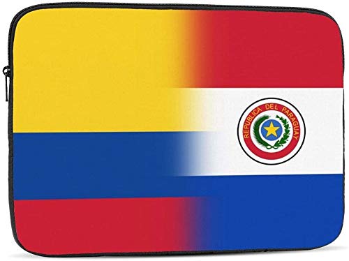 BONRI Colombia and Norway Flag Laptop Sleeve Bag Compatible with 10-17 Inch Funny Computer Bag Laptop Case-Colombia And Paraguay Flag，10inch