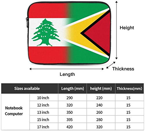 BONRI Lebanon and Paraguay Flag Laptop Sleeve Bag Compatible with 10-17 Inch Classic Computer Bag Laptop Case-Lebanon And Guyana Flag，17inch