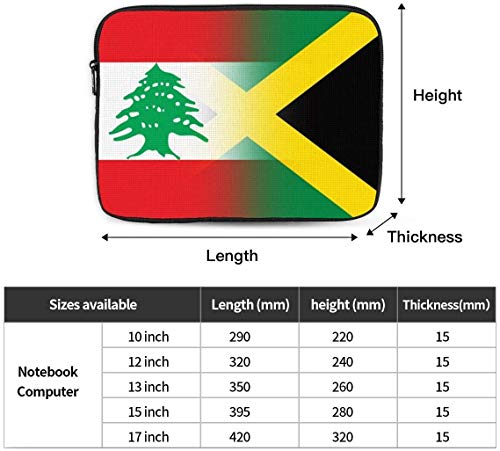 BONRI Lebanon and Paraguay Flag Laptop Sleeve Bag Compatible with 10-17 Inch Classic Computer Bag Laptop Case-Lebanon And Jamaican Flag，15inch