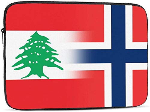 BONRI Lebanon and Paraguay Flag Laptop Sleeve Bag Compatible with 10-17 Inch Classic Computer Bag Laptop Case-Lebanon And Norway Flag，13inch