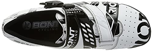 Bont Riot Buckle, Zapatillas de Ciclismo de Carretera Unisex Adulto, Multicolor (121 White/Black 000), 43 EU