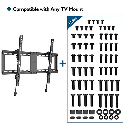 BONTEC Paquete de Equipo de Montaje Universal para TV para Todos los Televisores Hardware Incluye Tornillos M4, M5, M6, y M8, Arandelas y Espaciadores,para la Mayoría de los Televisores de Hasta 80”