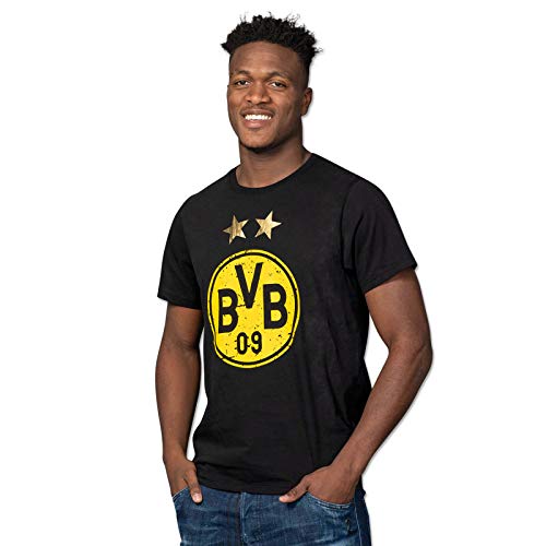 Borussia Dortmund Camiseta con el logo, Hombre, Negro/Amarillo, L