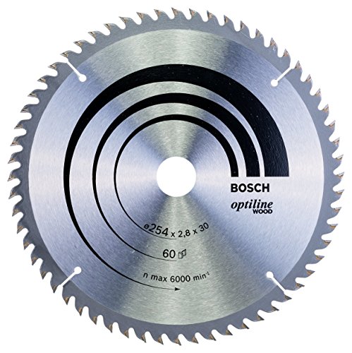 Bosch 2 608 640 444 - Hoja de sierra circular Optiline Wood - 254 x 30 x 2,8 mm, 60 (pack de 1)