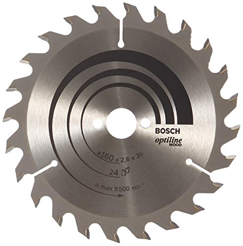Bosch 2 608 640 596 - Hoja de sierra circular Optiline Wood - 160 x 20/16 x 2,6 mm, 24 (pack de 1)
