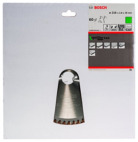 Bosch 2 608 640 642 - Hoja de sierra circular Optiline Wood - 216 x 30 x 2,8 mm, 60 (pack de 1)