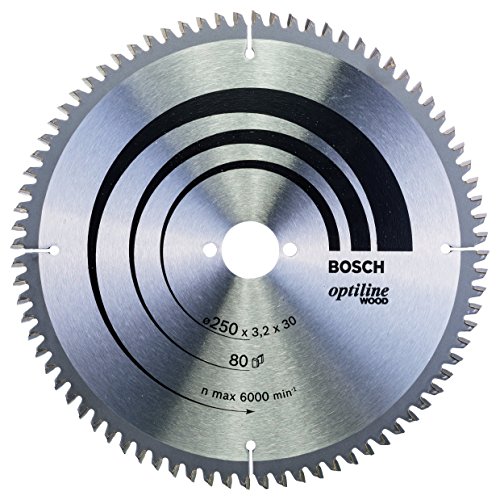 Bosch 2 608 640 645 - Hoja de sierra circular Optiline Wood - 250 x 30 x 3,2 mm, 80 (pack de 1)