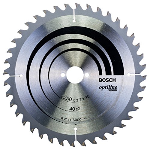 Bosch 2 608 640 670 - Hoja de sierra circular Optiline Wood - 250 x 30 x 3,2 mm, 40 (pack de 1)