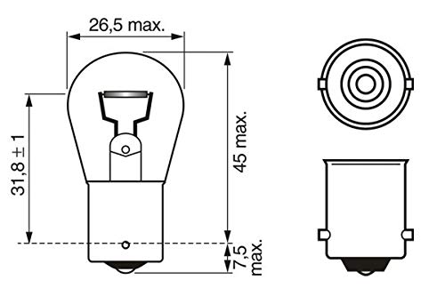 Bosch P21W Pure Light Lámparas para vehículos - 12 V 21 W BA15s - Lámparas x2