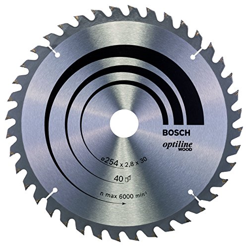 Bosch Professional Disco de sierra circular Optiline Wood (para madera, 254 x 30 x 2,8 mm, 40 dientes, accesorio de sierra circular)