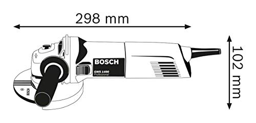 Bosch Professional GWS 1400 - Amoladora angular (1400 W, 11000 rpm, Ø disco 125 mm, electrónica constante, en caja)