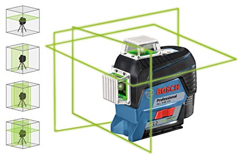 Bosch Professional Sistema 12V Nivel Láser GLL 3-80 CG (1 batería 12V + cargador, láser verde, interior, conexión Bluetooth, alcance hasta 30 m, soporte universal BM1, en L-BOXX)