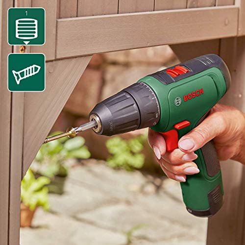 Bosch taladro/atornillador a batería EasyDrill 1200 (batería de 2,0 Ah, sistema de 12 V, juego de brocas y puntas de atornillar, en funda blanda) - Amazon Edición