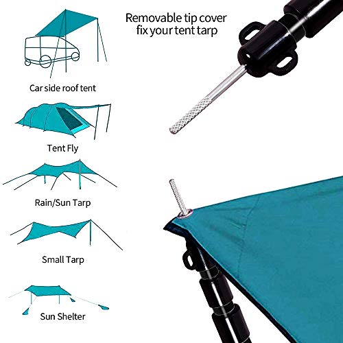 Bostar Palo Toldo, Acampada Accesorios Tienda, Extensible Toldo Aluminio para Camping, Adecuado de Campaña Familiar Carpas Plegables Impermeables, Toldos para Furgonetas Camper 90-230CM (Negro)