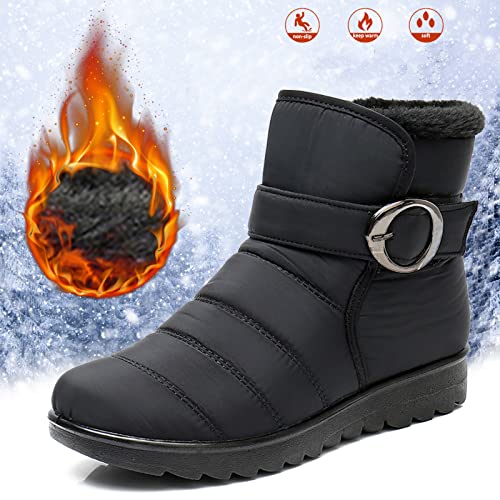 Botas De Nieve De Moda Botas CáLidas De Invierno para Mujer Botines Clima FríO Mantener Abrigado Botas Zapatos