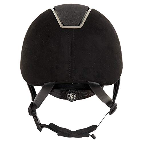 BR Omega - Casco de equitación (microfibra, 58-60 cm), color negro y gris