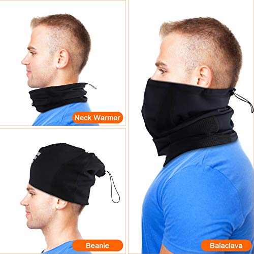 Braga Cuello Hombre Invierno Impermeable Bragas Moto Braga Termica Mujer Cuello Calentador de Cuello Elástica Polainas Polar Mascarilla Cuello para Deporte Esquí Ciclismo Correr Senderismo Caza