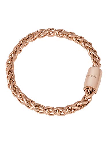 BREIL - Pulsera para Mujer con Elemento Ondulado Pequeño Colección MAGNETICA SYSTEM TJ2932 - Joyería de Mujer - Pulsera Convertible Combinable con Elementos de la Colección - Acero Dorado Rosa, 19 cm