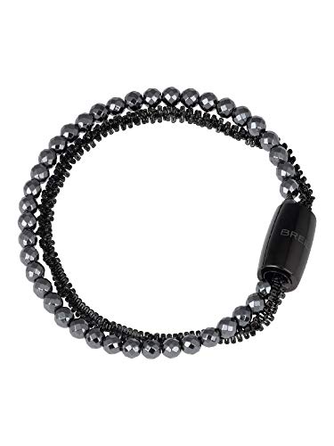 BREIL - Pulsera para Mujer con Pequeño Elemento Stardust Colección MAGNETICA SYSTEM TJ2938 - Joya para Mujer - Convertible y Combinable con Otros Elementos de la Colección - Acero y Hematita, 19 cm