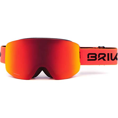 Briko Borealis Magnetic Máscara de esquí/Snow, Adultos Unisex, Orange Fluor-Red Mirror Cat. 2, Talla única