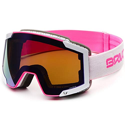 Briko Lava Fis 7.6 2 Lenses - Gafas Unisex para Adulto, Unisex Adulto, 2001MN0, C75Mt Pink/Wh/Pum3P1, Talla única