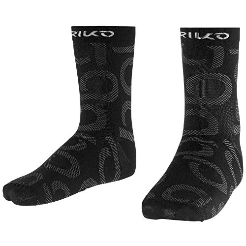 Briko Medium Socks 13 Cm Calcetines Ciclismo, Unisex Adulto, Black, XL