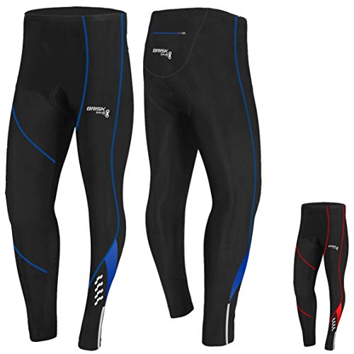 Brisk Bike Mallas de ciclismo para hombre, leggings térmicos, pantalones de ciclismo Coolmax, acolchados, tela italiana, entrega rápida