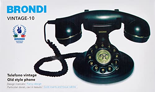 Brondi Vintage 10 - Teléfono fijo analógico, color negro