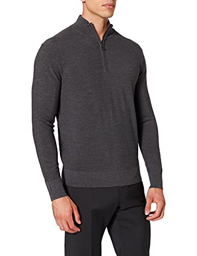 BROOKS BROTHERS Maglione Mezza Zip Suter, Grigio (Charcoal 15), L para Hombre