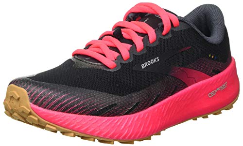 Brooks Catamount, Zapatillas para Correr Mujer, Negro y Rosa, 40.5 EU