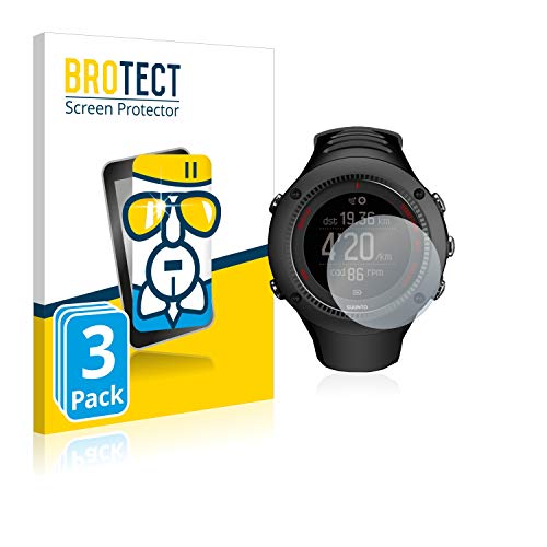 BROTECT Protector Pantalla Cristal Compatible con Suunto Ambit3 Run Black Protector Pantalla Vidrio (3 Unidades) - Dureza Extrema, Anti-Huellas