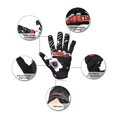 BRZSACR Guantes de ciclo Primavera Verano Guantes de peso ligero con pantalla táctil bicicleta de montaña L Black1