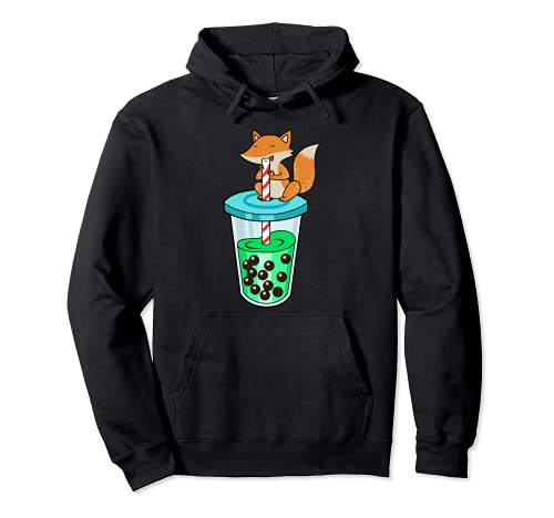 Bubble Tea Sudadera Mujer Fox Boba Tea Sudadera Hombre Fox Sudadera con Capucha