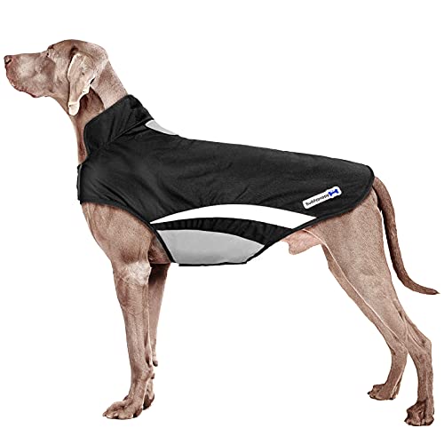 Buddypuppy Abrigo Perro Impermeable, Chaqueta Perro cálido Chubasqueros Perro de Inviernpara Perro Mediano Grande en Otoño Invierno con Orificio para el Arnés, Rayas Reflectantes (4XL)