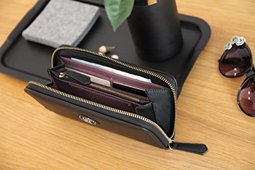 Bugatti Passione Cartera Mujer con Monedero Gran Capacidad y Cremallera, Tarjetero de Cuero Sintético, Grande - Negro