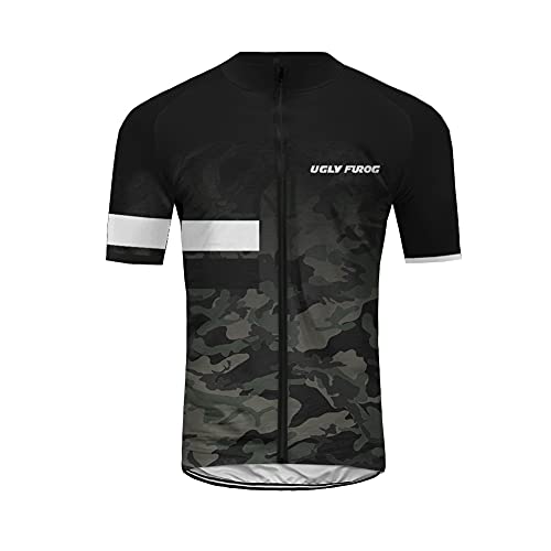 BurningBikewear Maillot Ciclismo Hombre Verano Camiseta Bicicleta Manga Corta 100% Poliéster con Tiras Reflexivas Silicona Antideslizante